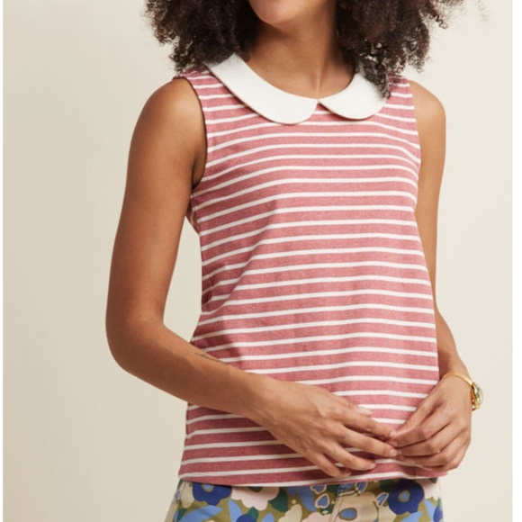 Modcloth Tops - Modcloth Size 1X Red Striped Collared Shirt